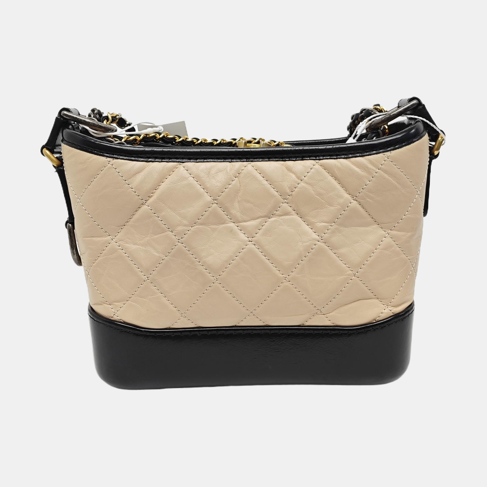 GABRIELLE Small Quilted Calfskin Beige