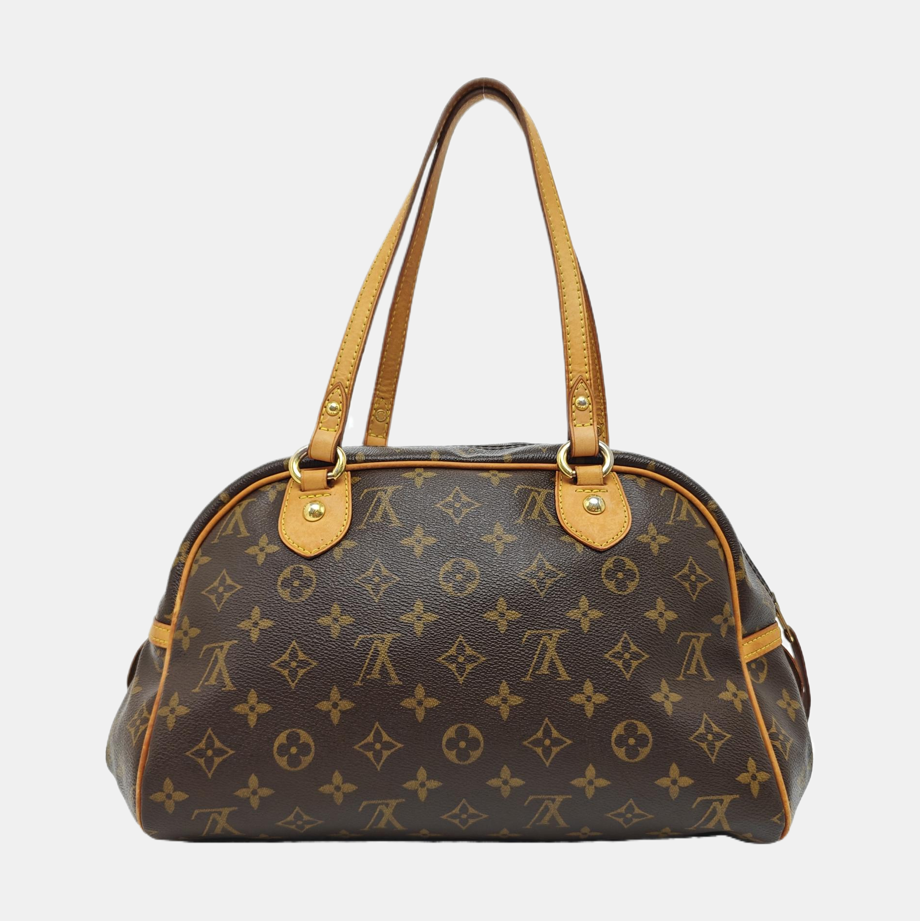 MONTORGUEI PM Monogram Coated Canvas Brown