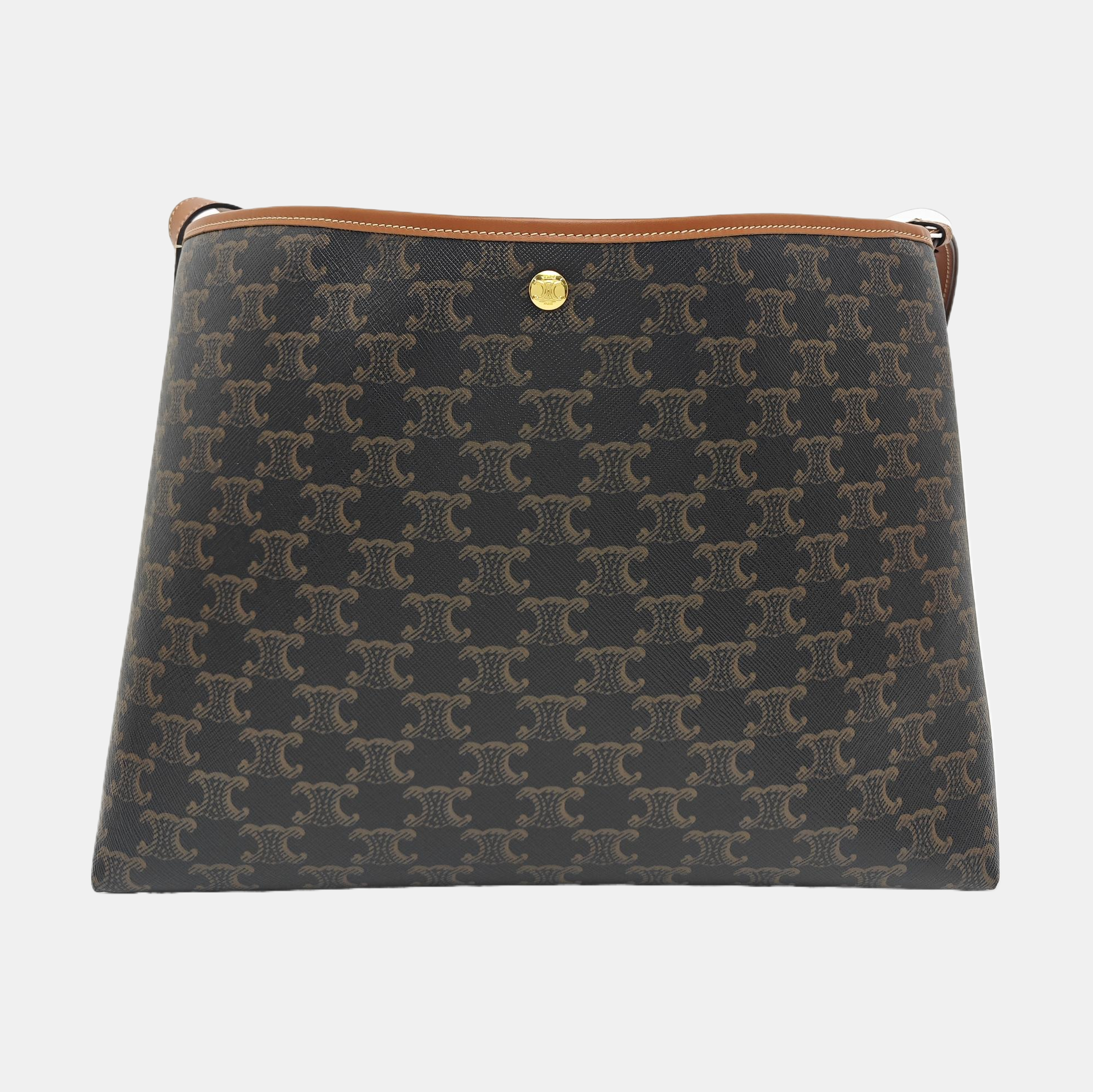 Coated Canvas Shoulder Bag Brown