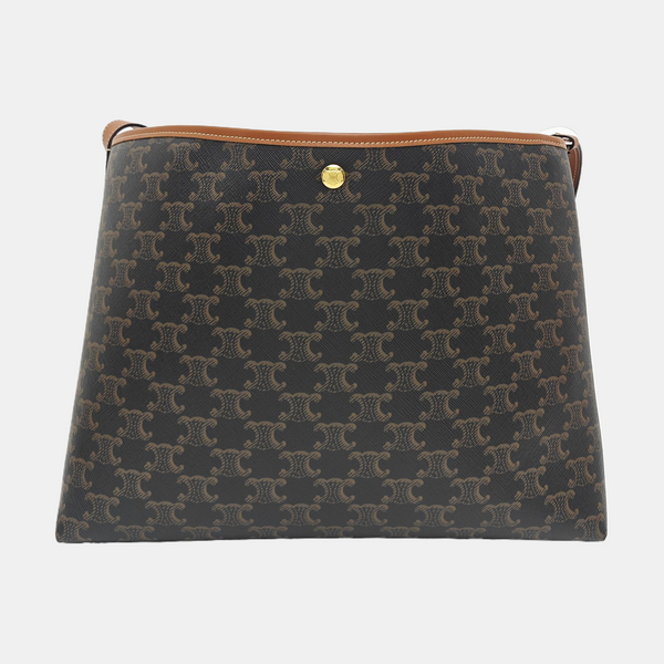 Coated Canvas Shoulder Bag Brown