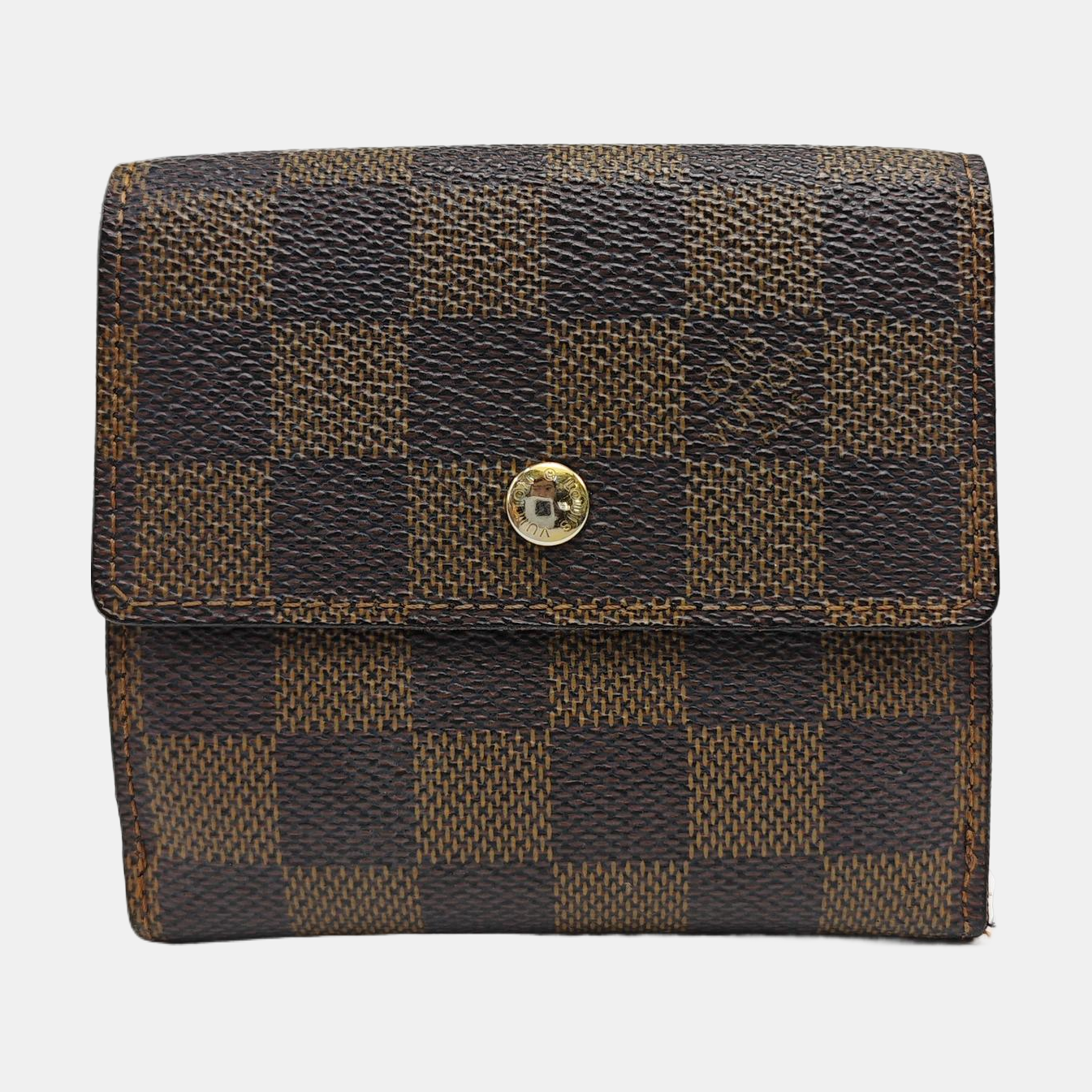 ELISE Damier Ebene Coated Canvas Brown Wallet
