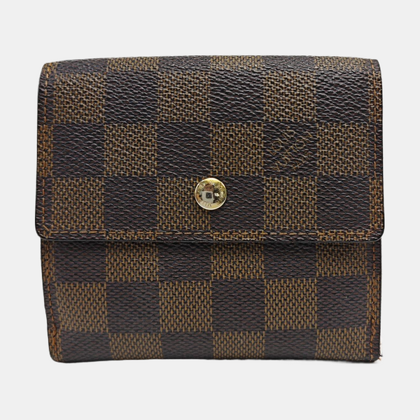 ELISE Damier Ebene Coated Canvas Brown Wallet