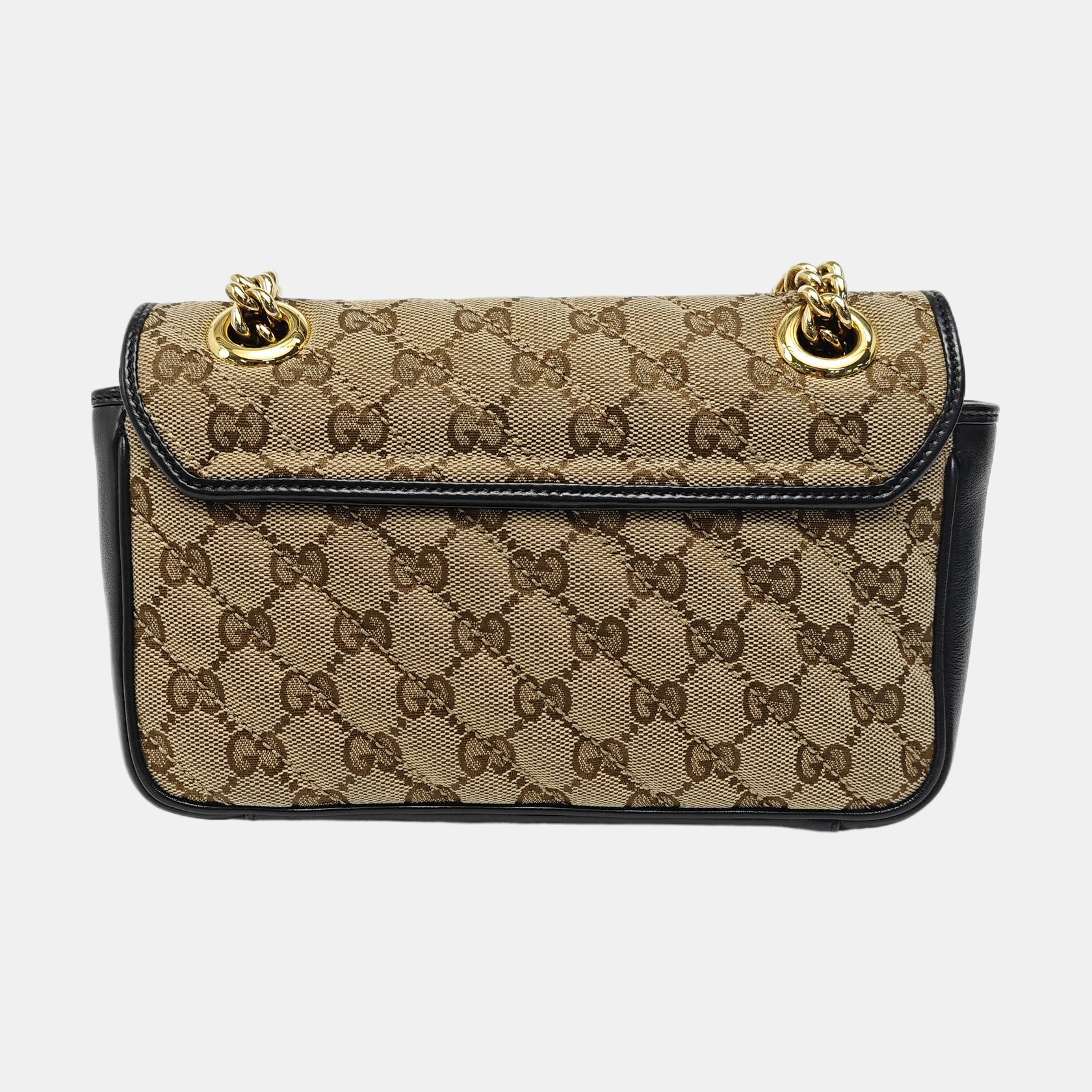 GG Marmont Small Quilted Canvas Brown