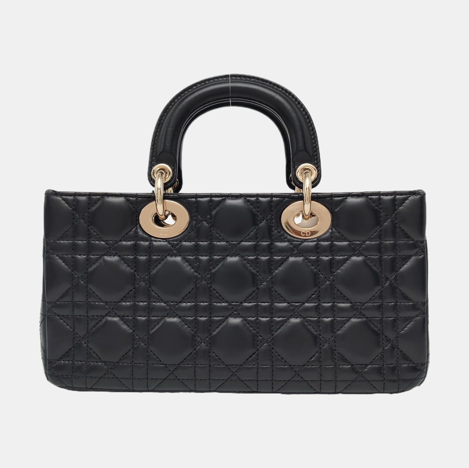 Lady D-Joy Medium Cannage Lambskin Black