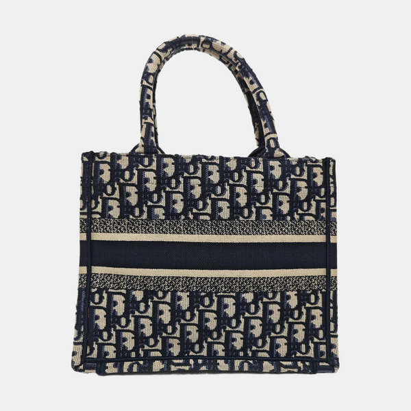 Book Tote Small Oblique Canvas Blue