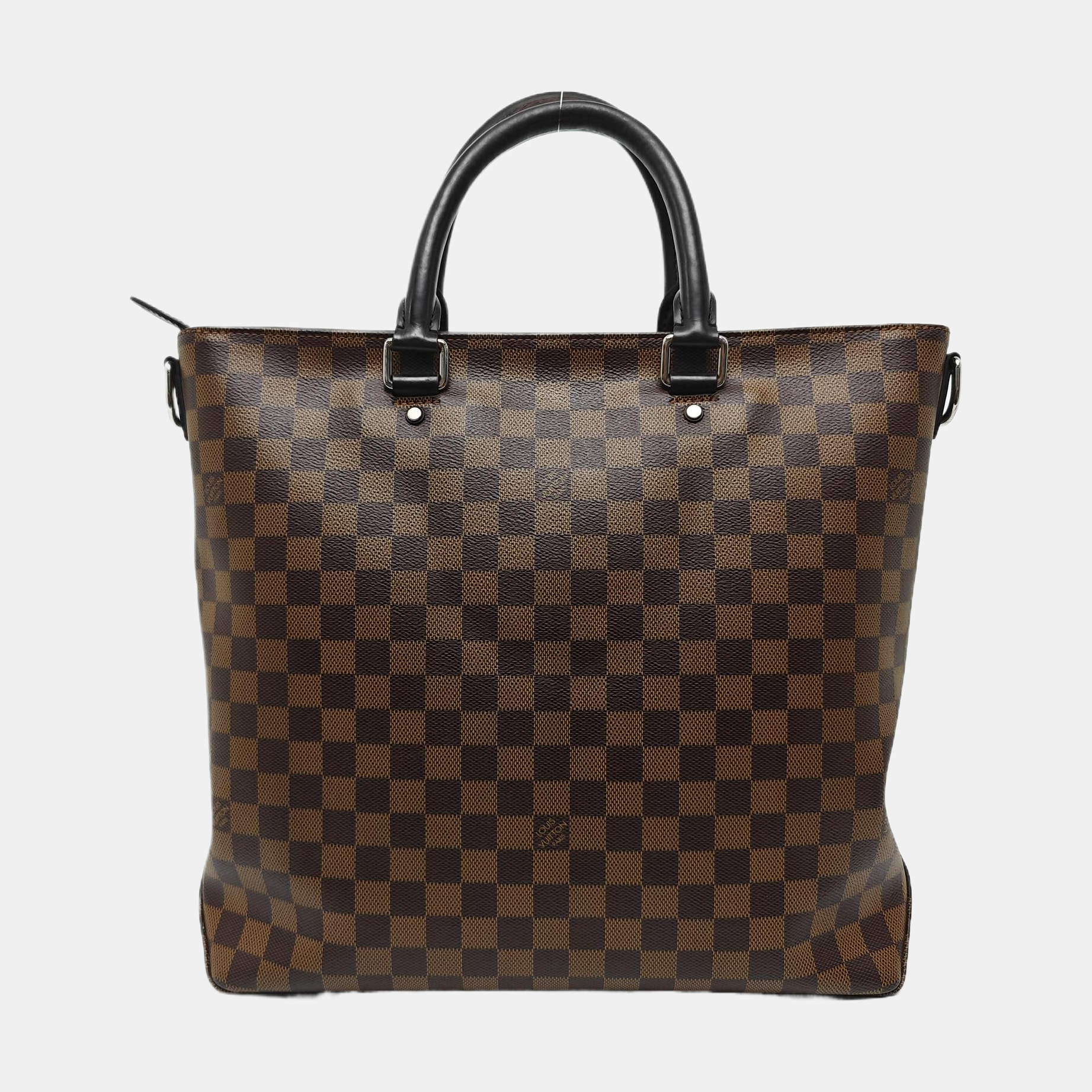 Damier Ebene Coated Canvas Tote Bag Brown