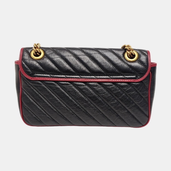 GG Marmont Medium Quilted Calfskin Black