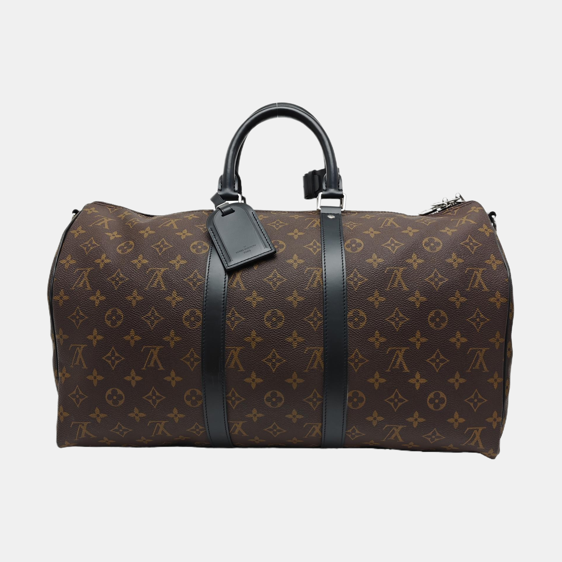 KEEPALL Monogram Coated Canvas Brown