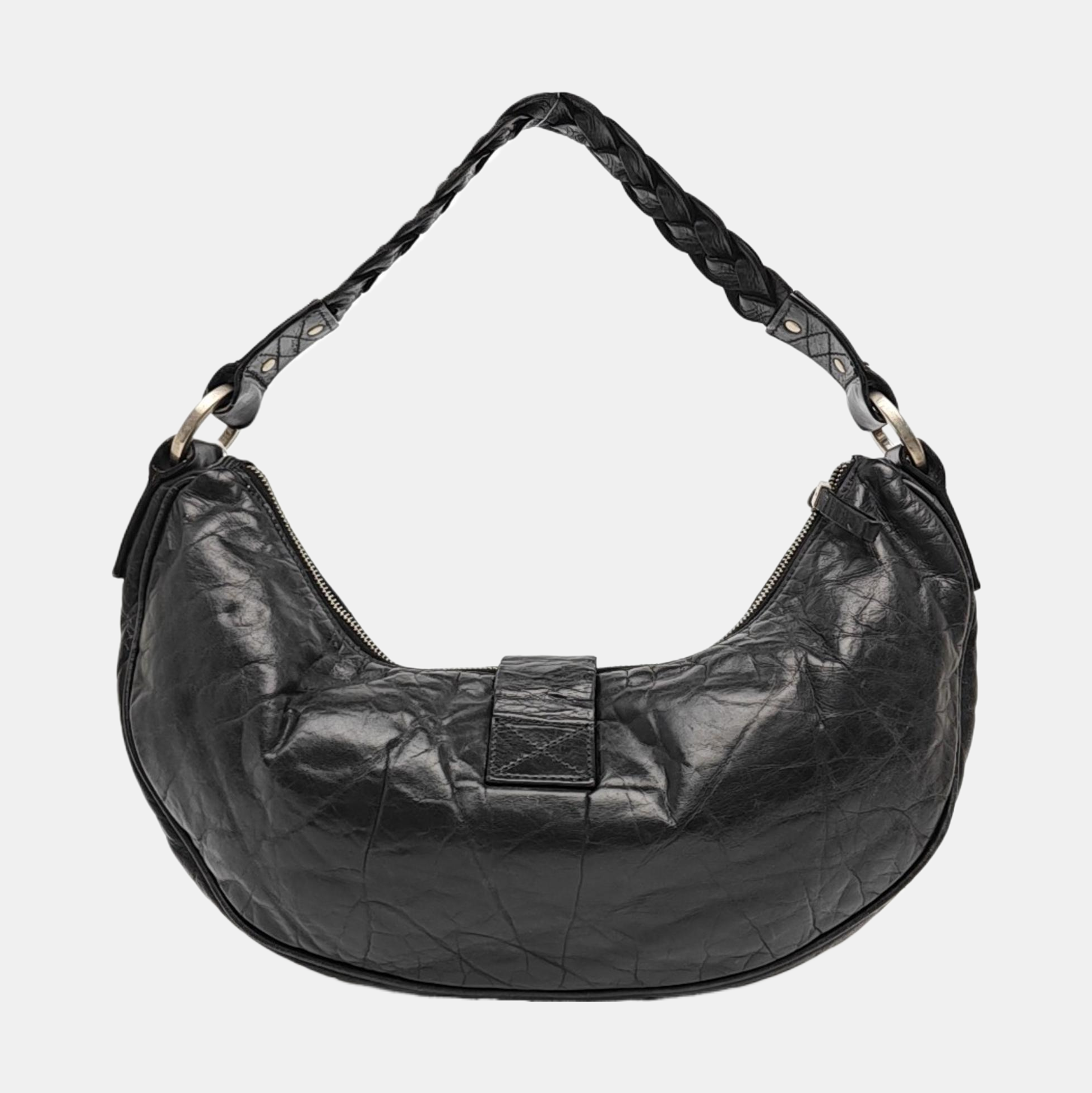 Calfskin Top Handle Bag Black