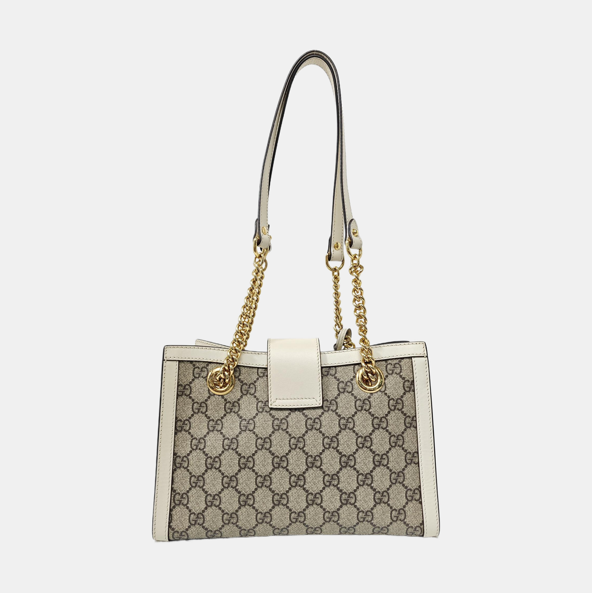 Padlock Small Monogram Coated Canvas Beige