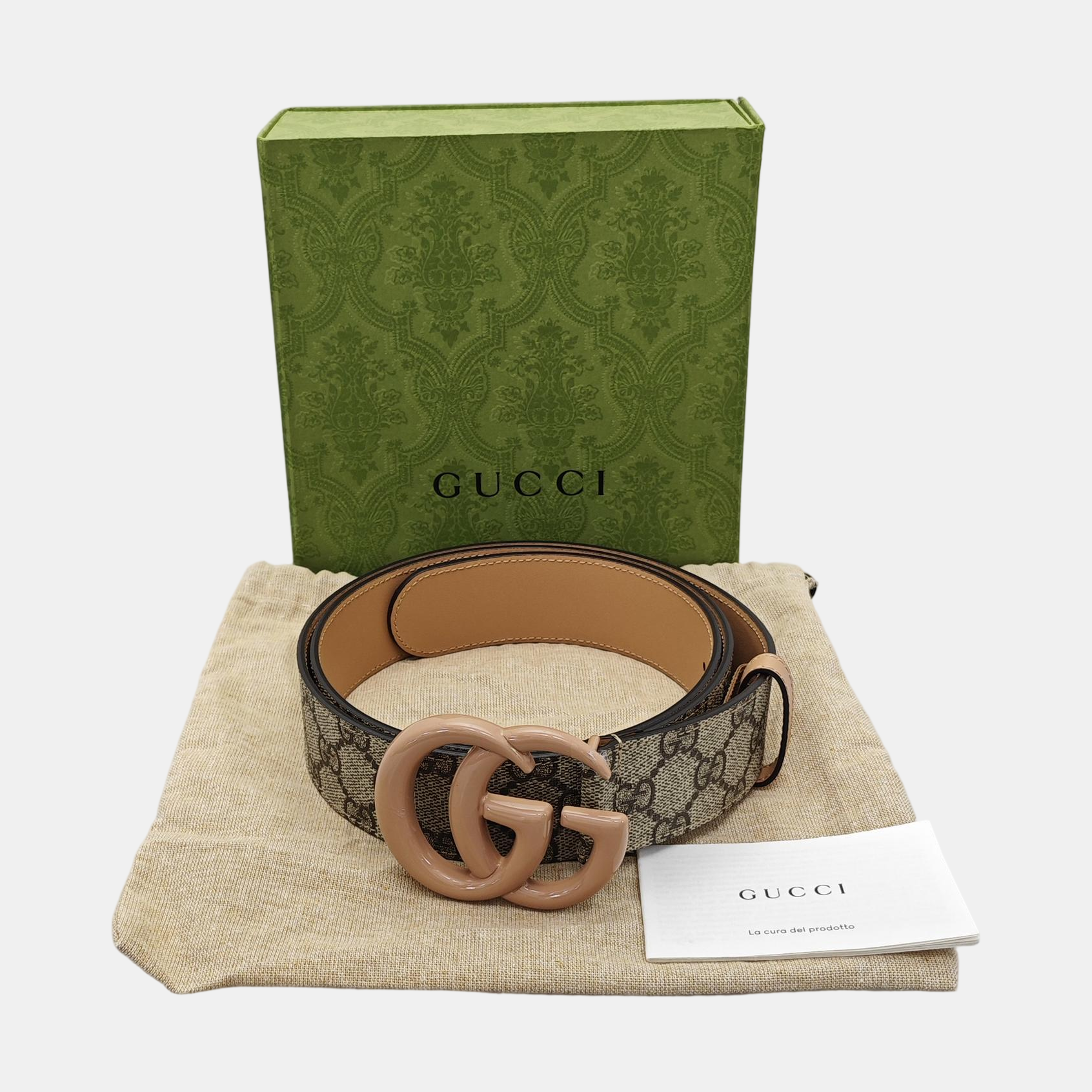 Coated Canvas Belt Beige