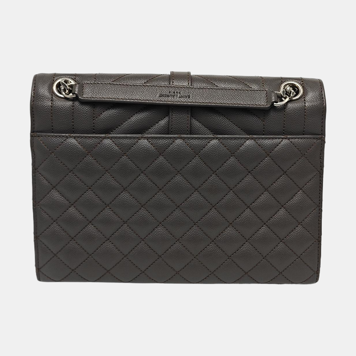 Authenticated pre-owned  ENVELOPE Medium Quilted Calfskin Gray - Shoulder Bag at Looply