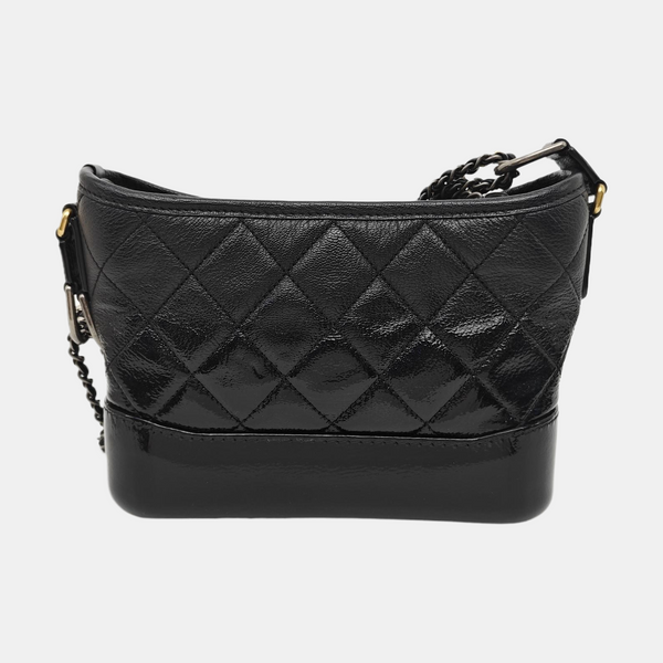 GABRIELLE Small Quilted Lambskin Black