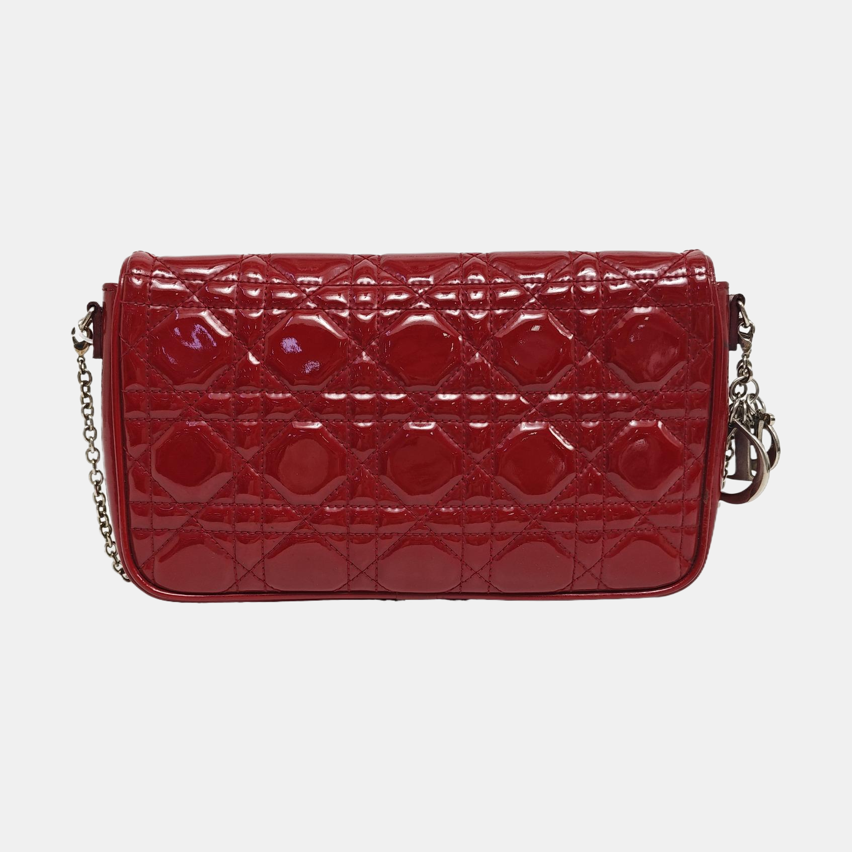Lady Dior Quilted Patent Leather Red