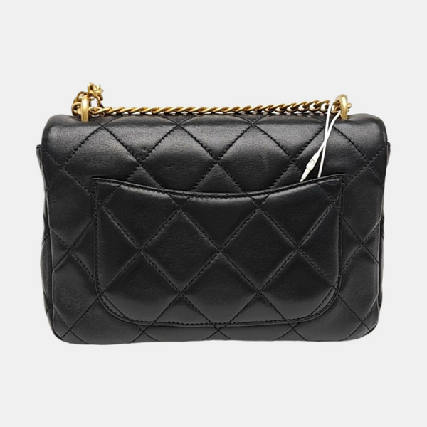Quilted Calfskin Shoulder Bag Black