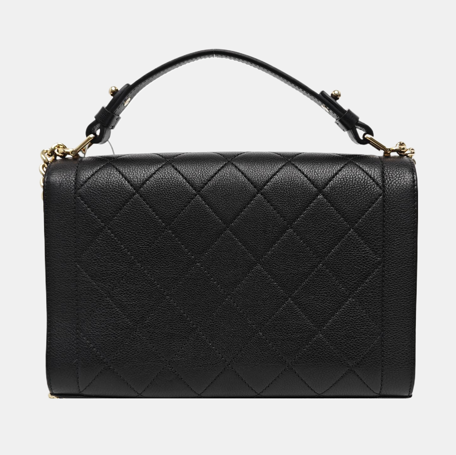 LABEL CLICK Medium Quilted Calfskin Black