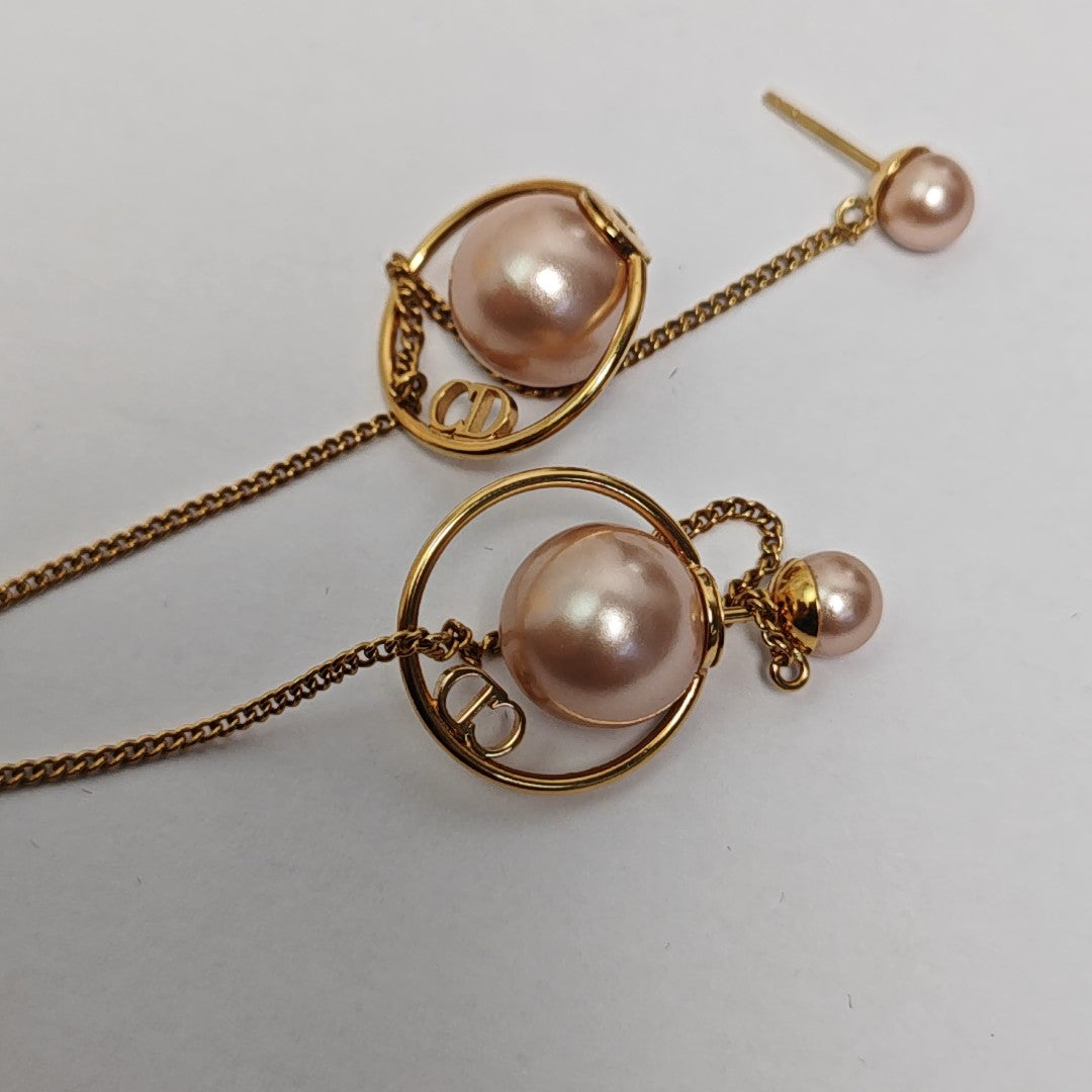 Dior Tribales Metal Pink Stud Earrings