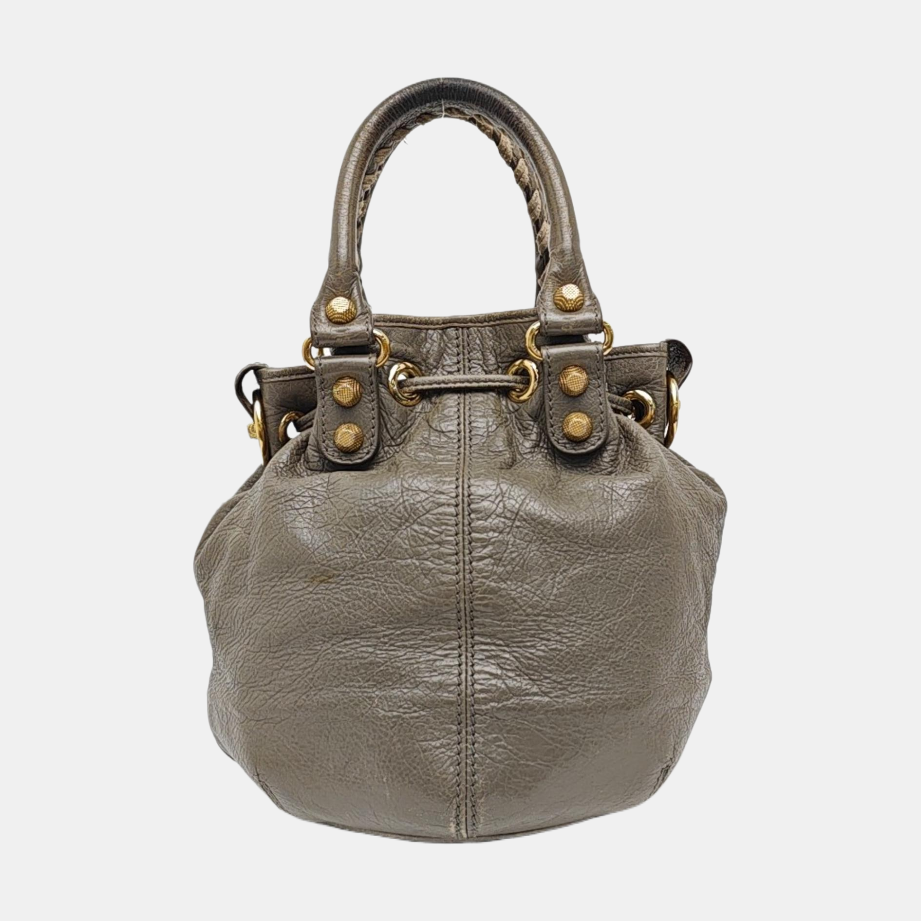 Pompon Bag Lambskin Gray