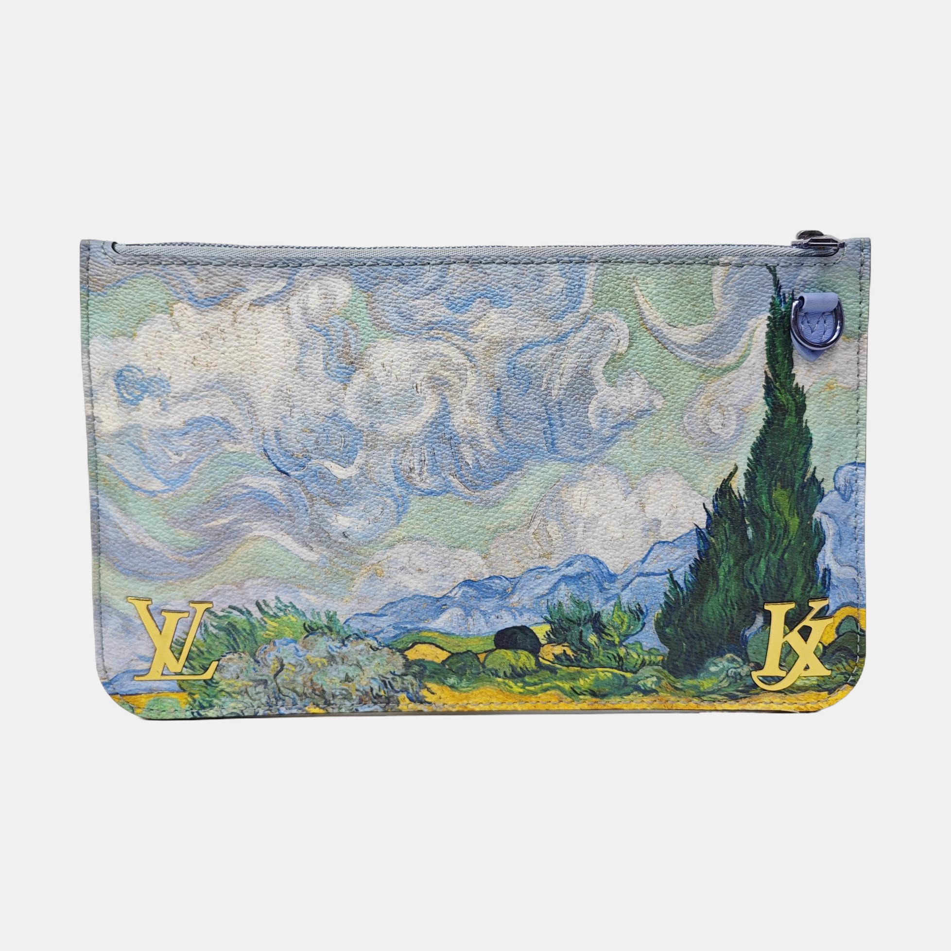 Coated Canvas Clutch Multicolor