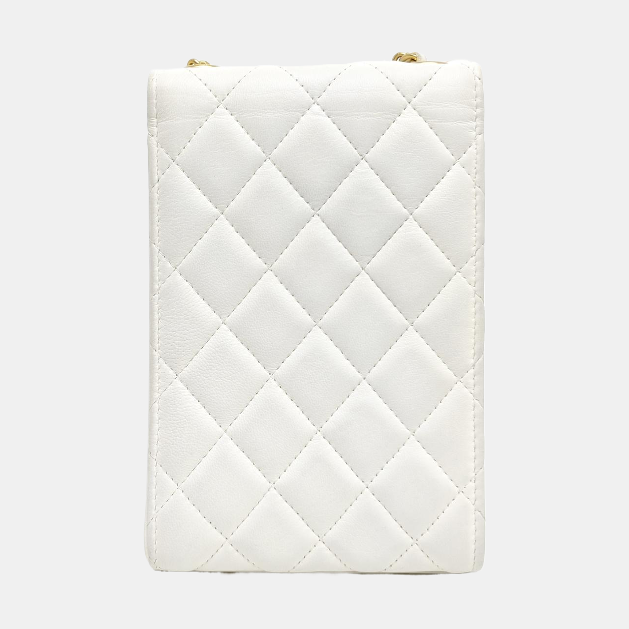 Quilted Lambskin Crossbody Bag White