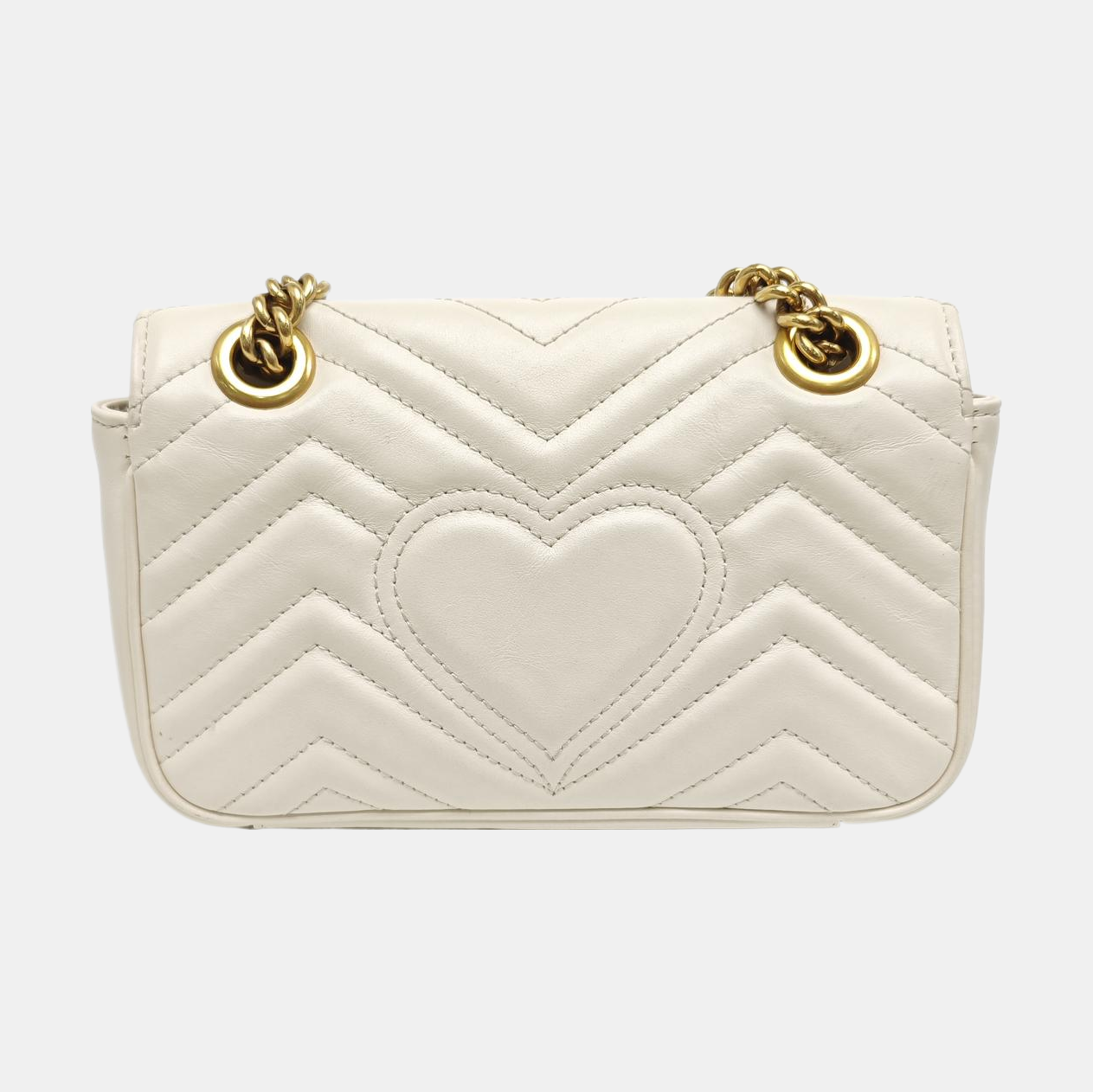 GG Marmont Small Quilted Calfskin White