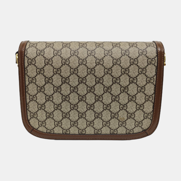 Horsebit 1955 Medium Monogram Coated Canvas Beige