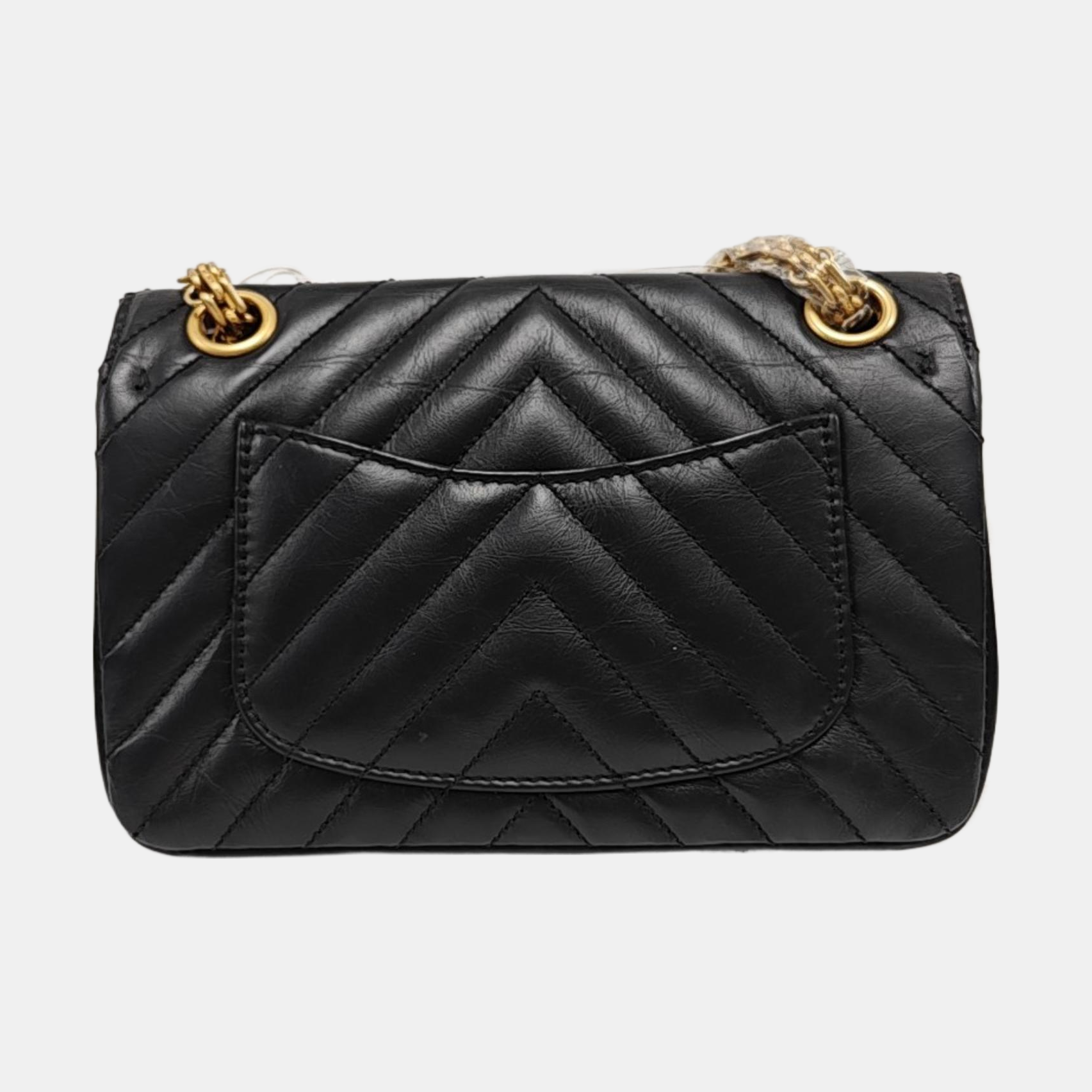 2.55 224 (mini) Chevron Calfskin Black