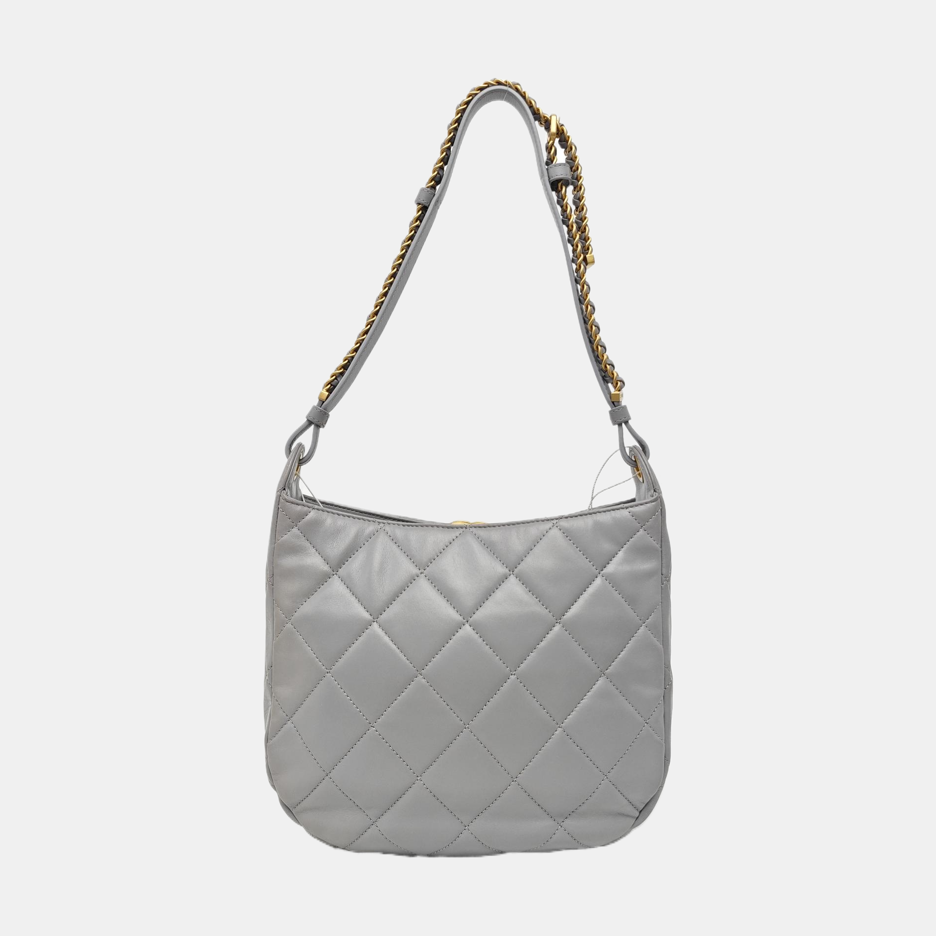 Quilted Lambskin Shoulder Bag Gray