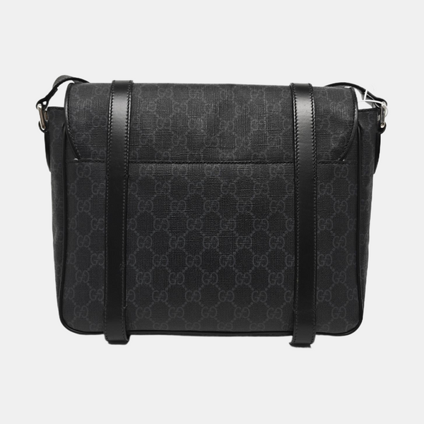 Monogram Coated Canvas Shoulder Bag Black