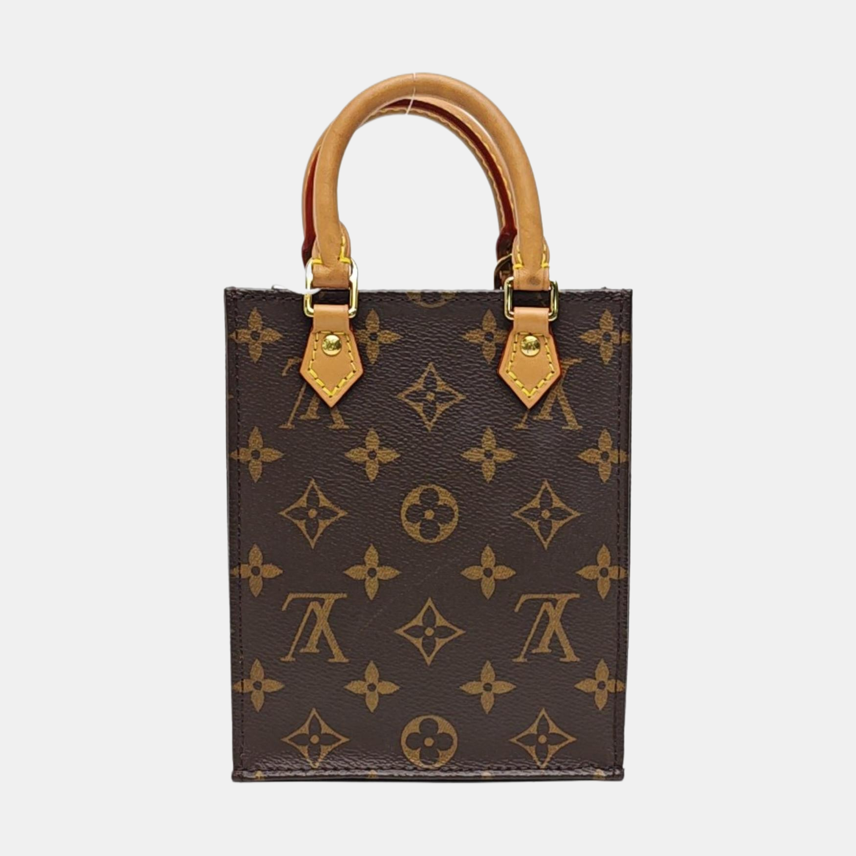 SAC PLAT Mini Monogram Coated Canvas Brown