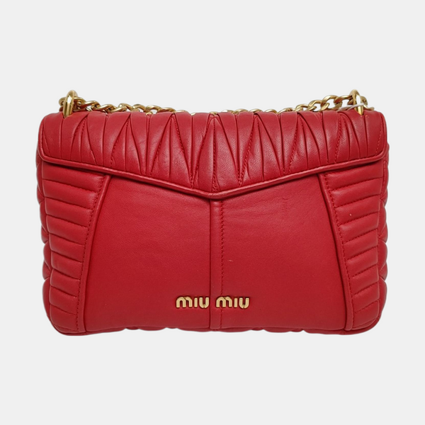 Miu Confidential Quilted Lambskin Red