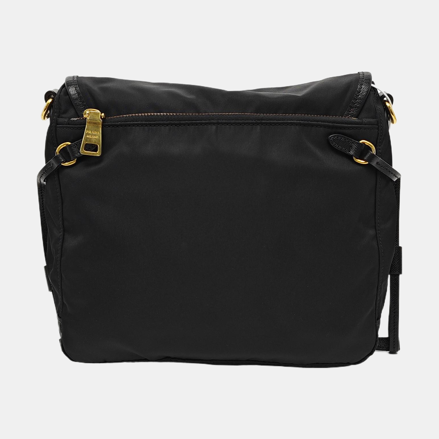 Nylon Shoulder Bag Black