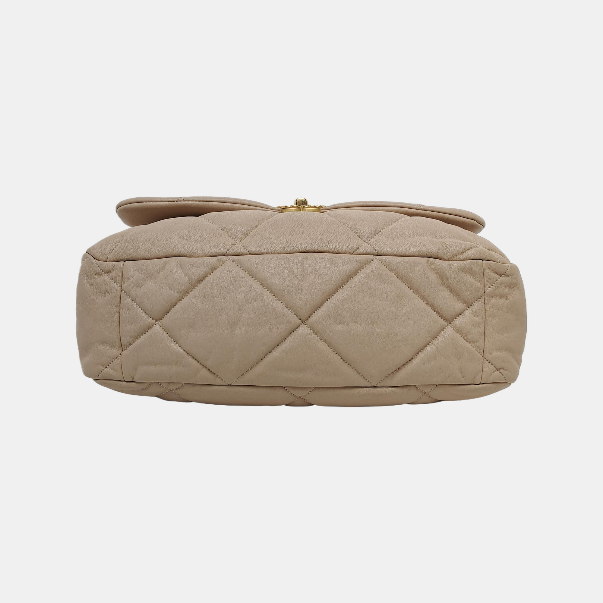CHANEL 19 Maxi Quilted Lambskin Beige