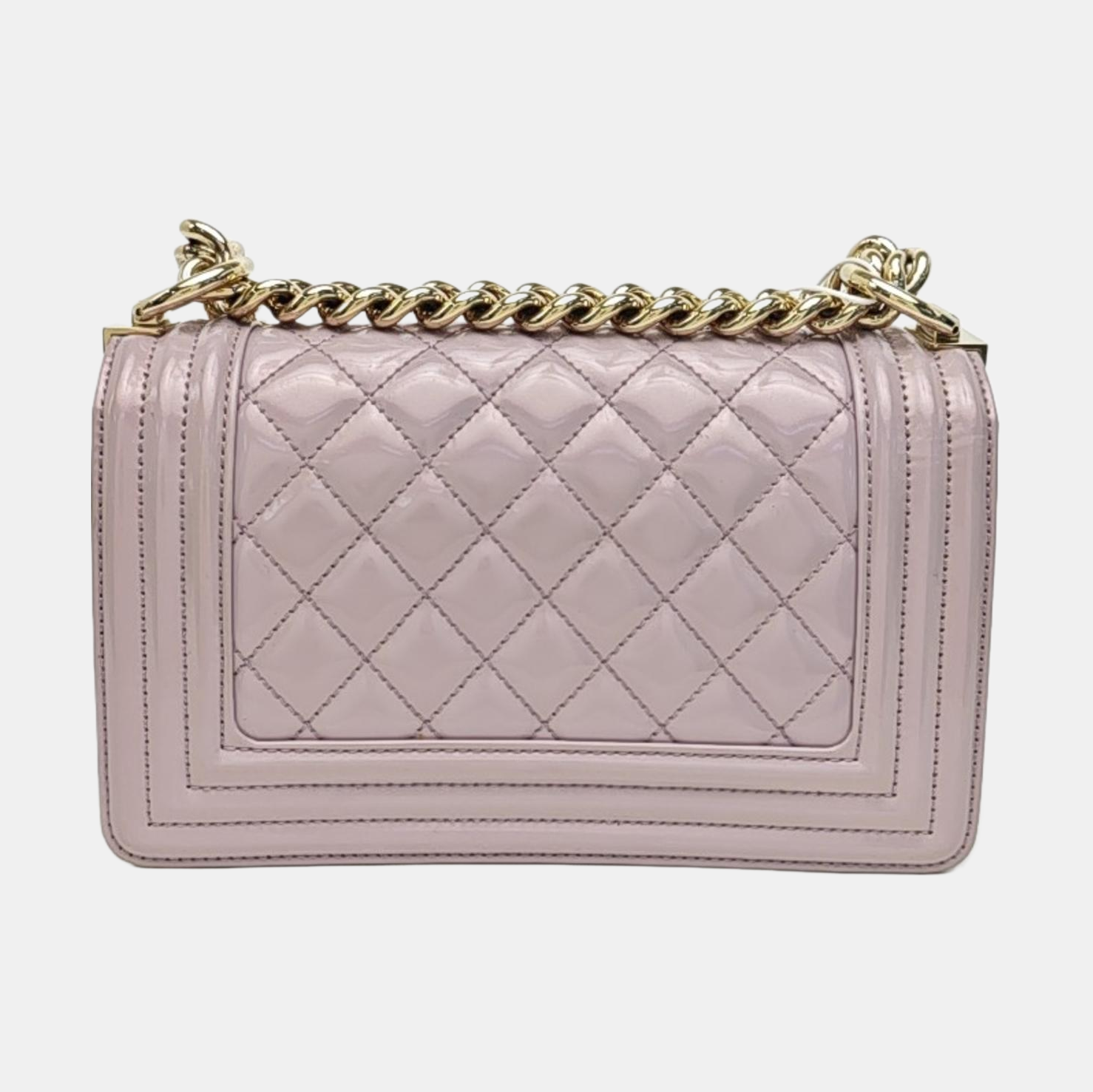 BOY CHANEL Small Quilted Patent Leather Purple