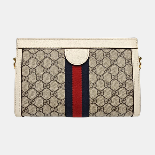 Ophidia Small Monogram Coated Canvas Beige