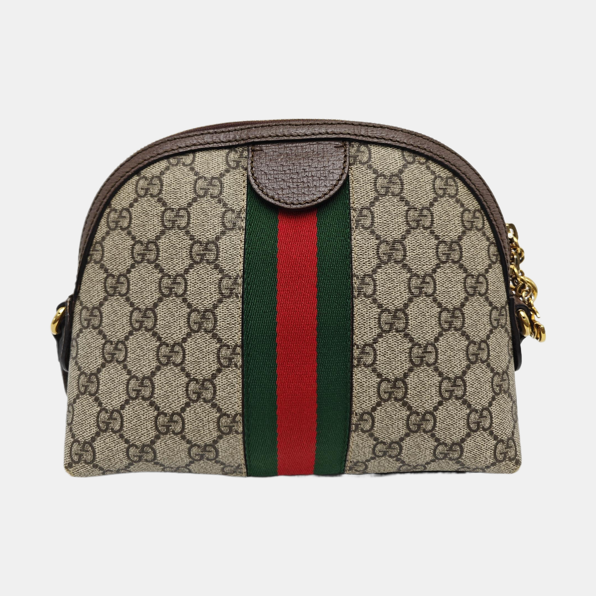 Ophidia Small Monogram Coated Canvas Beige