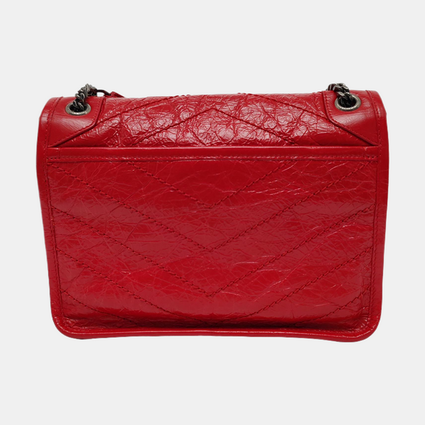 NIKI Small Chevron Calfskin Red