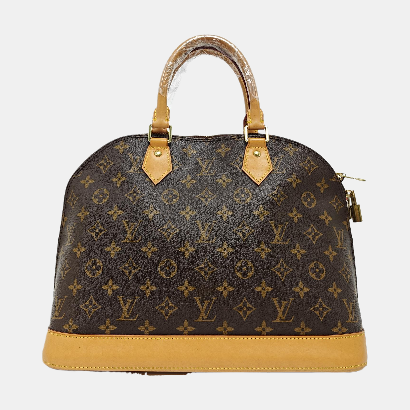 ALMA MM Monogram Coated Canvas Brown