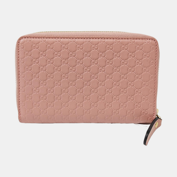 Microguccissima Monogram Calfskin Pink Wallet