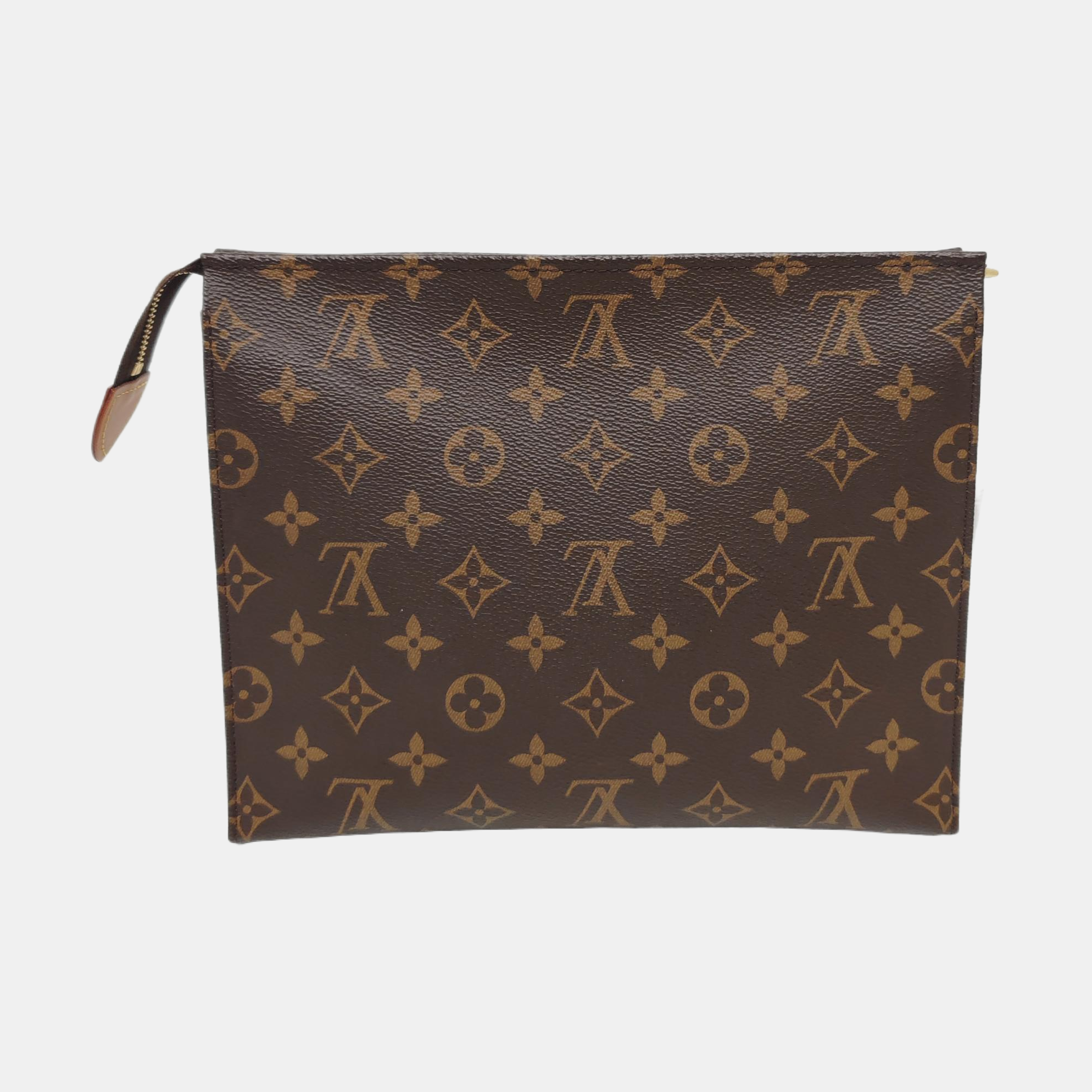 TOILET POCKET 26 Monogram Coated Canvas Brown