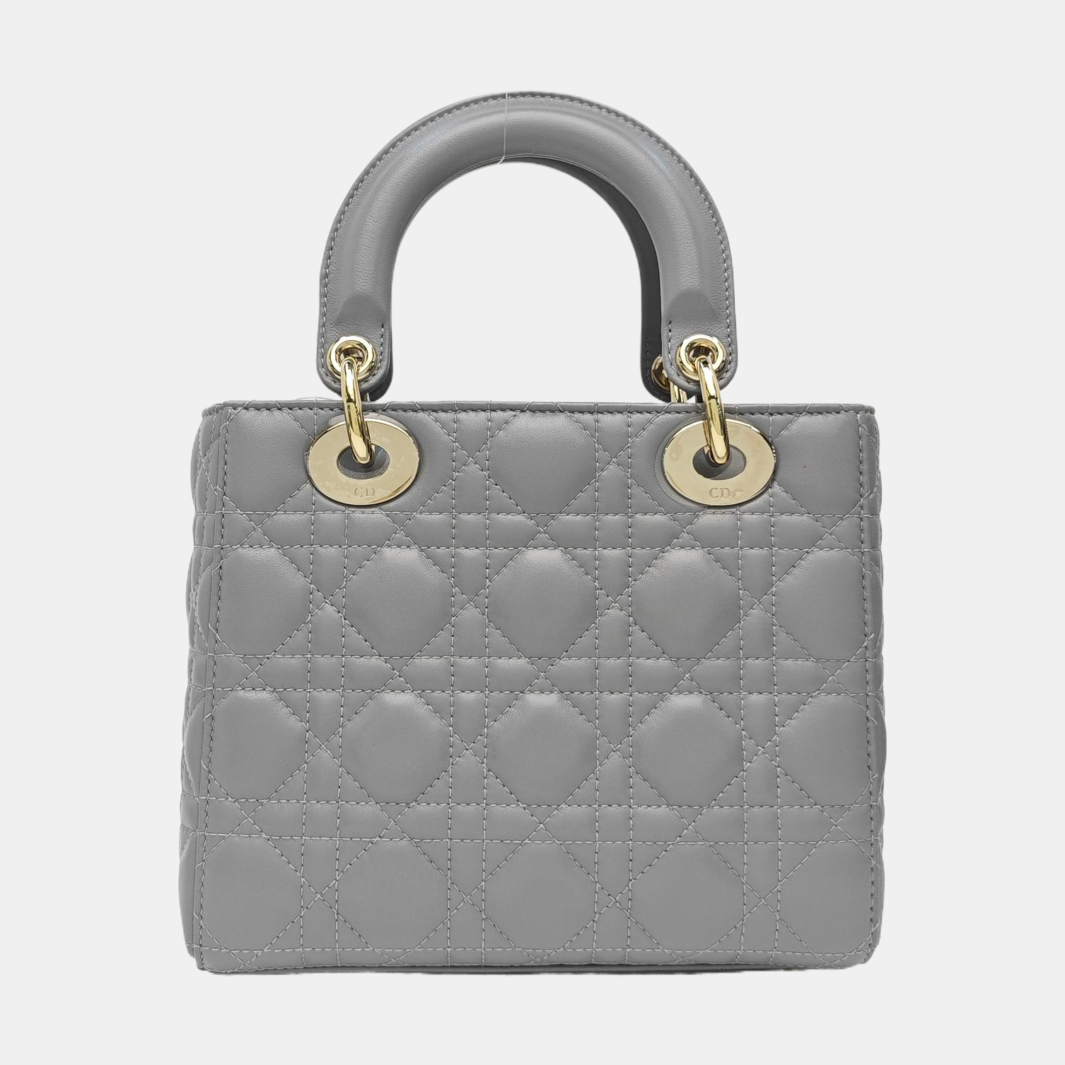 Lady Dior Small Cannage Lambskin Gray