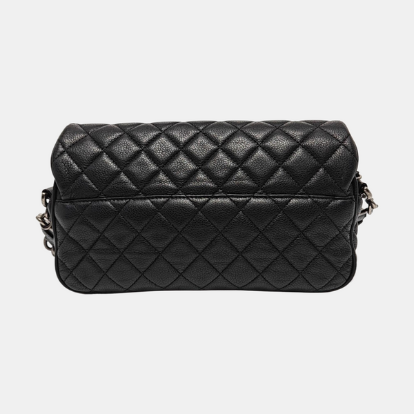 Small Quilted Grained Calfskin Black