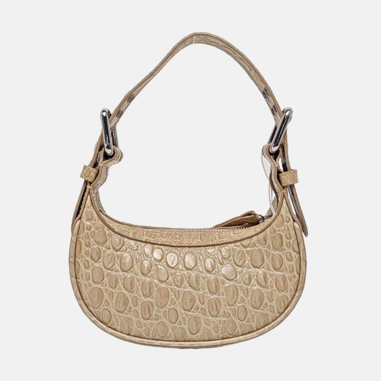 Leather Top Handle Bag Beige