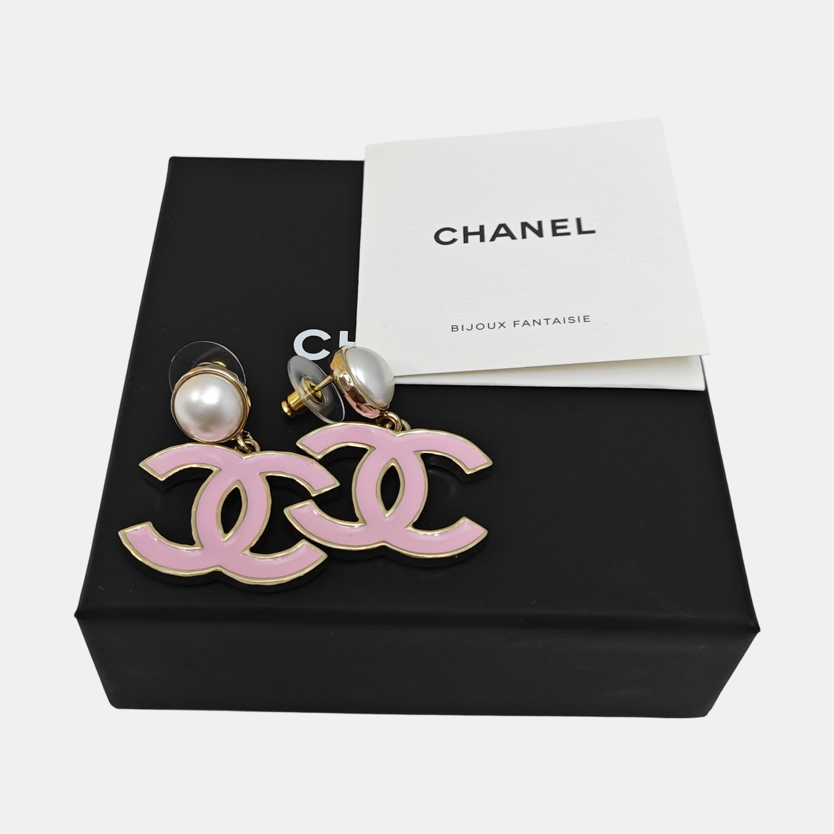 Metal Pink Stud Earrings