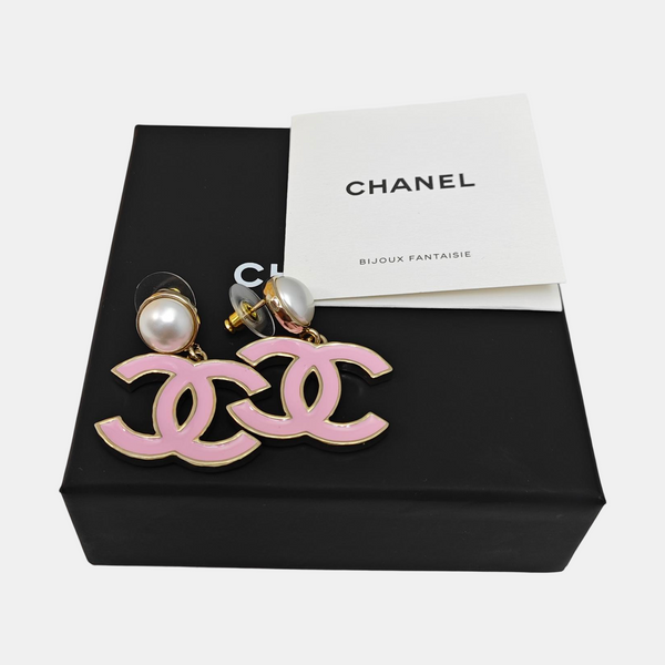 Metal Pink Stud Earrings