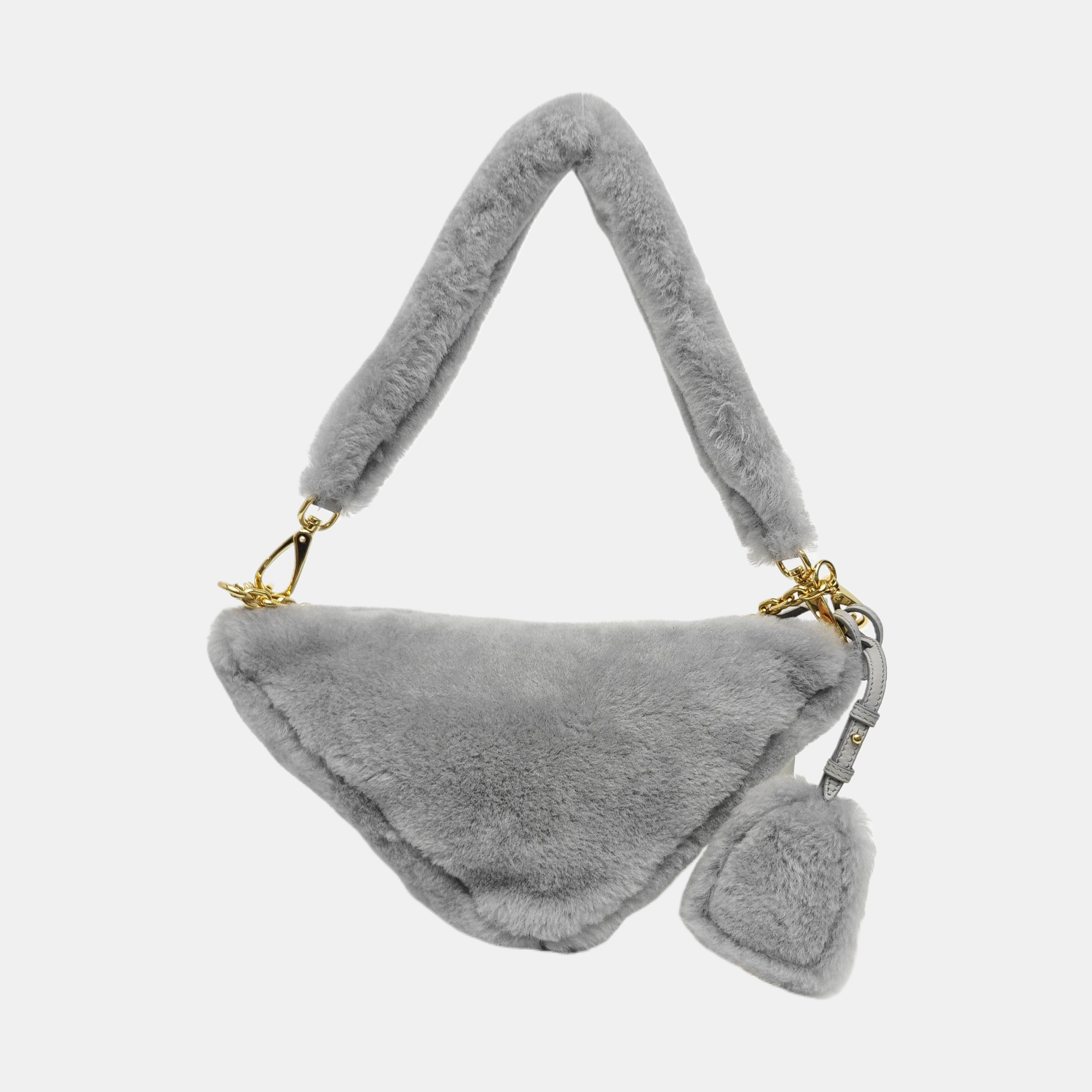 Sheepskin Shoulder Bag Gray
