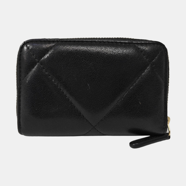 CHANEL 19 Small Quilted Lambskin Black Coin Purse