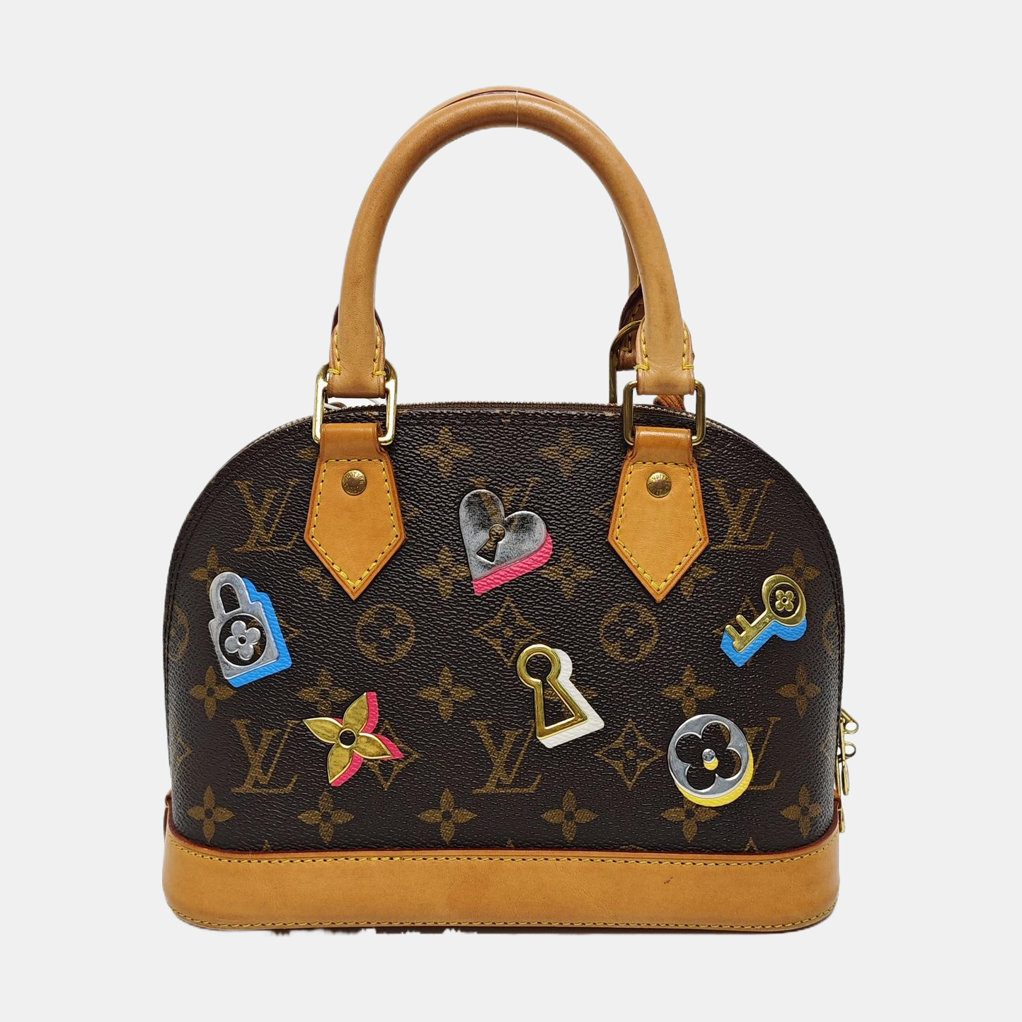 ALMA BB Monogram Coated Canvas Brown