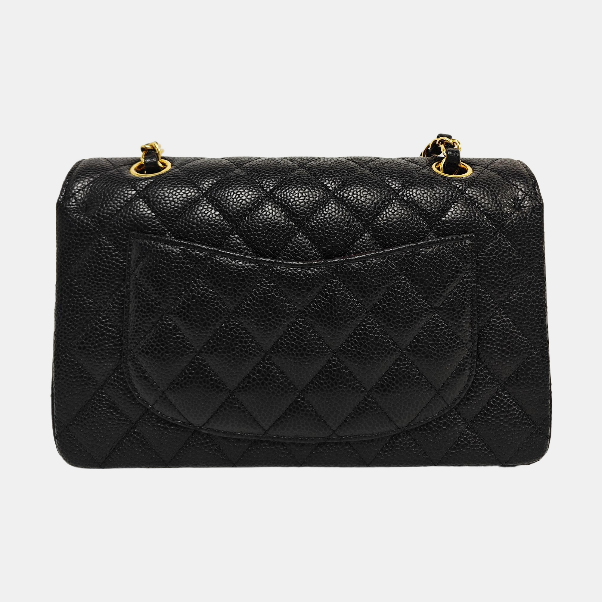 CLASSIC FLAP Small Quilted Grained Calfskin Black