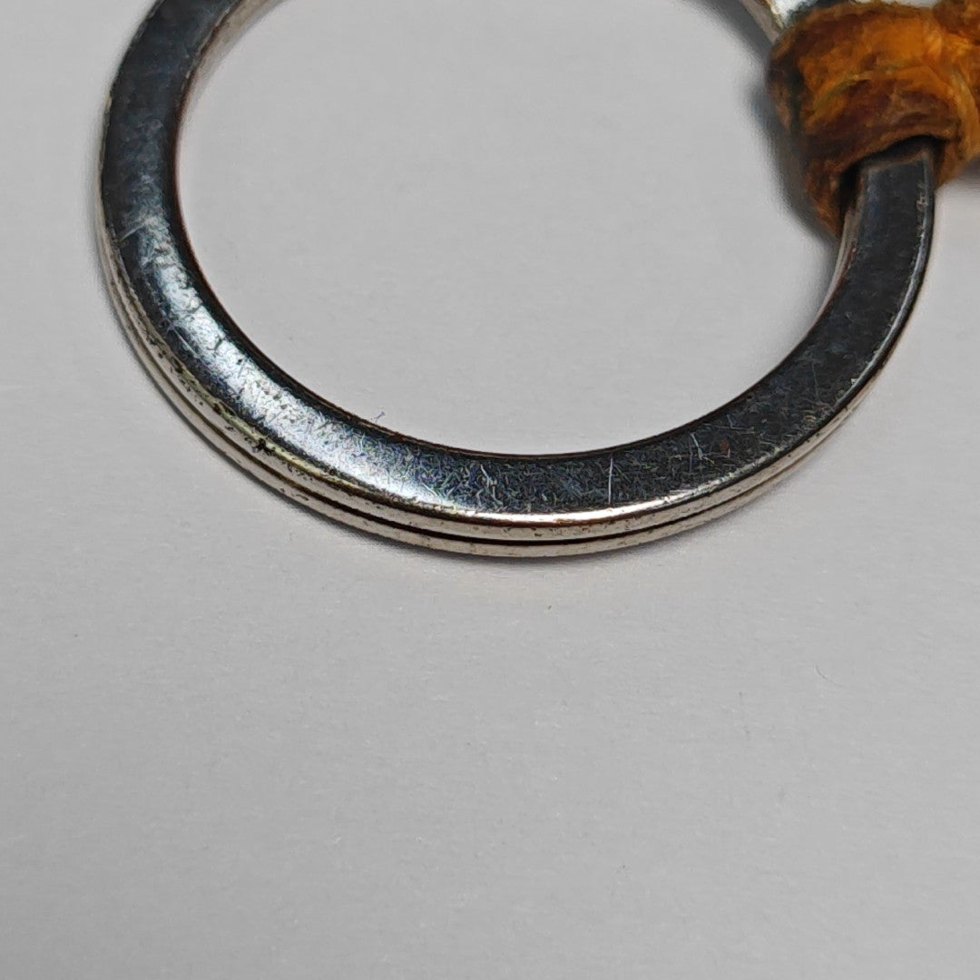 Leather Bag Charm Silver